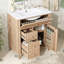 Meuble-lavabo de 30 po avec lavabo, armoire en bois massif et bois aggloméré, tiroir escamotable, bois clair-126821988-126821986