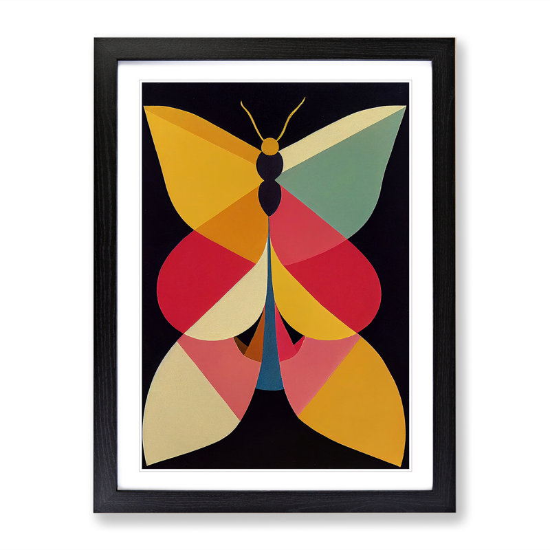 Butterfly - Print, 48cm H x 36cm W, Black Framed, White