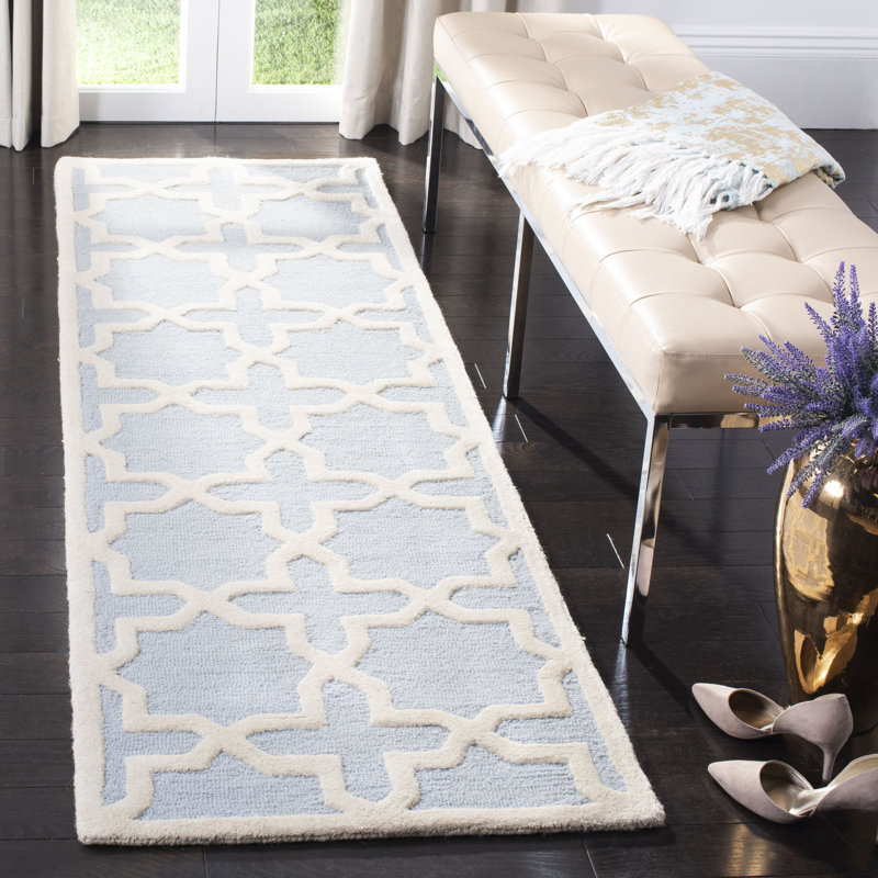 Cannen Hand Tufted Wool Geometric Rug, Runner 2'6" x 12'
