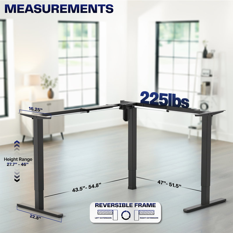 Structure de bureau VIVO, H 27,7 po x l 54,8 po x P 47 po, Noir