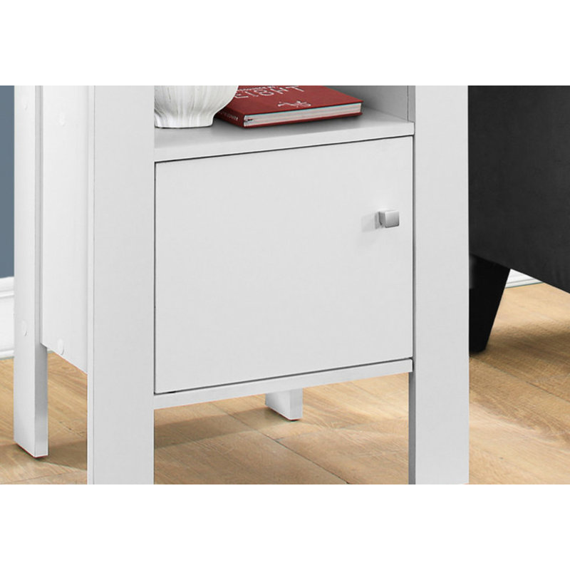 Table d'appoint, côté, bout, table de chevet, lampe, rangement, salon, chambre à coucher, transitionnel, Blanc