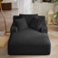 Canapé-lit 67 po en velours côtelé avec assise profonde, coussins et accoudoirs, sans assemblage requis-1866871797