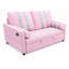 Canapé-lit 2 places rose avec mousse à haute densité, charge, poche élastique, revêtement élégant pour le lit des chambres d'amis, accoudoir de charge sur le dos, dossier réglable à 3 niveaux, rangement latéral, mousse moderne