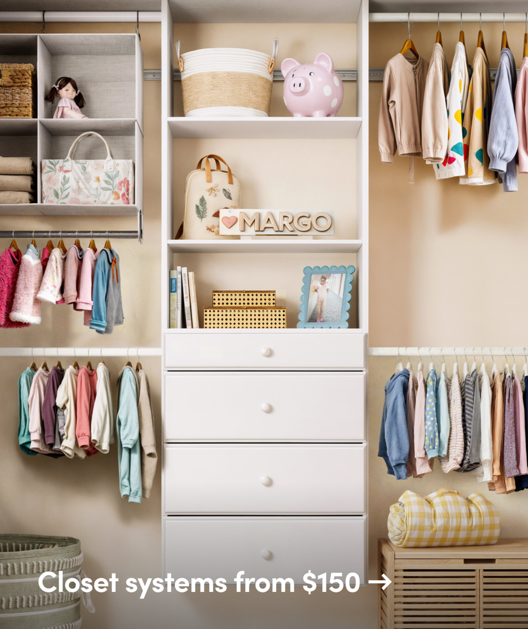 Closet systems from $150