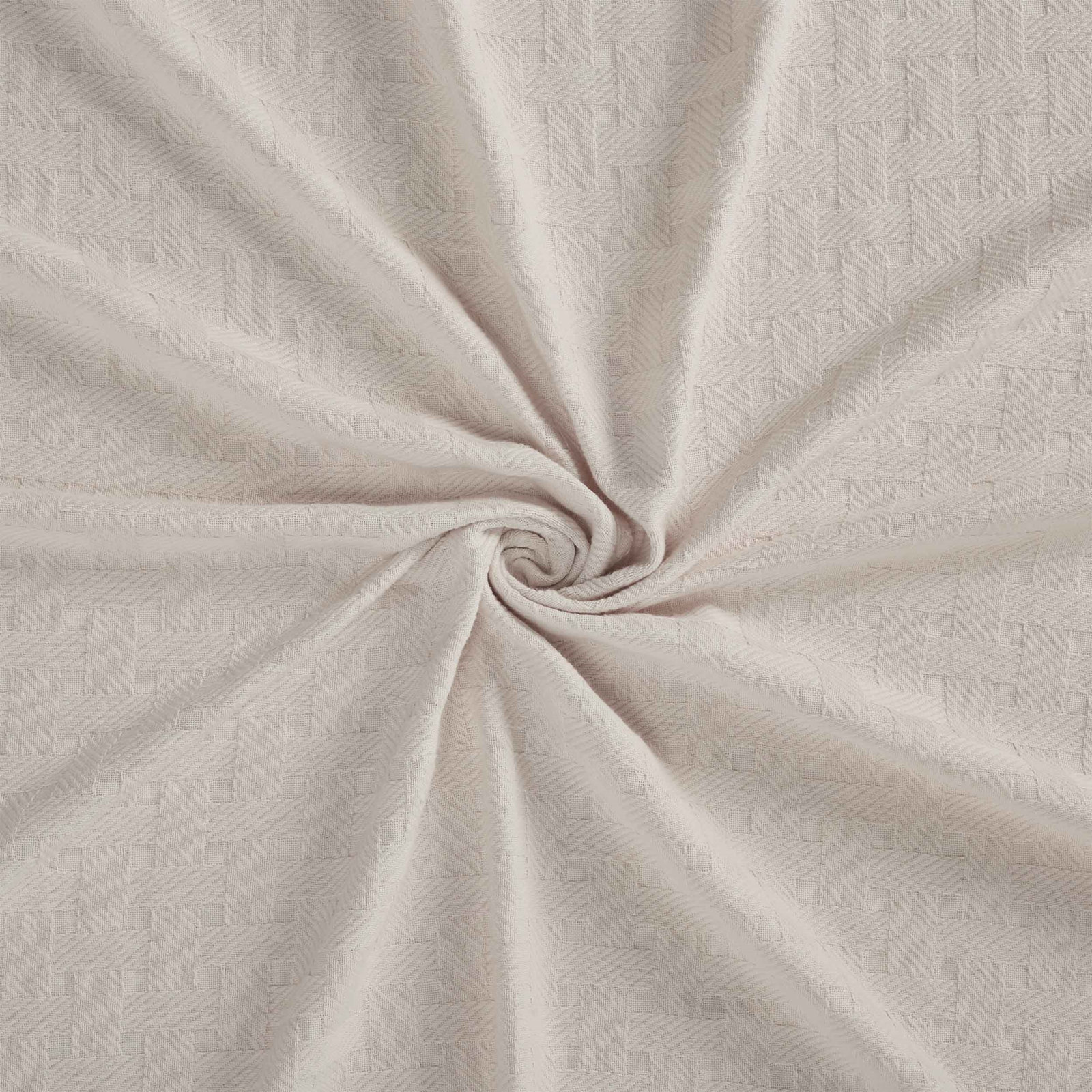 Bertie Cotton Machine Woven Throw Blanket, Ivory, Twin