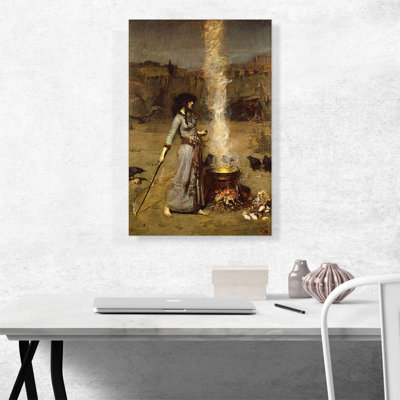 «Magic Circle 1886» par John William Waterhouse, reproduction d'art sur toile tendue
