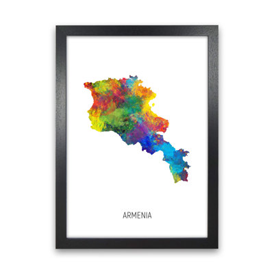 Armenia Watercolour Map by Michael Tompsett - Print