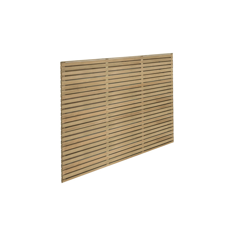 Forest Double Slatted Fence Panel, 150cm H x 180cm W x 4.50cm D