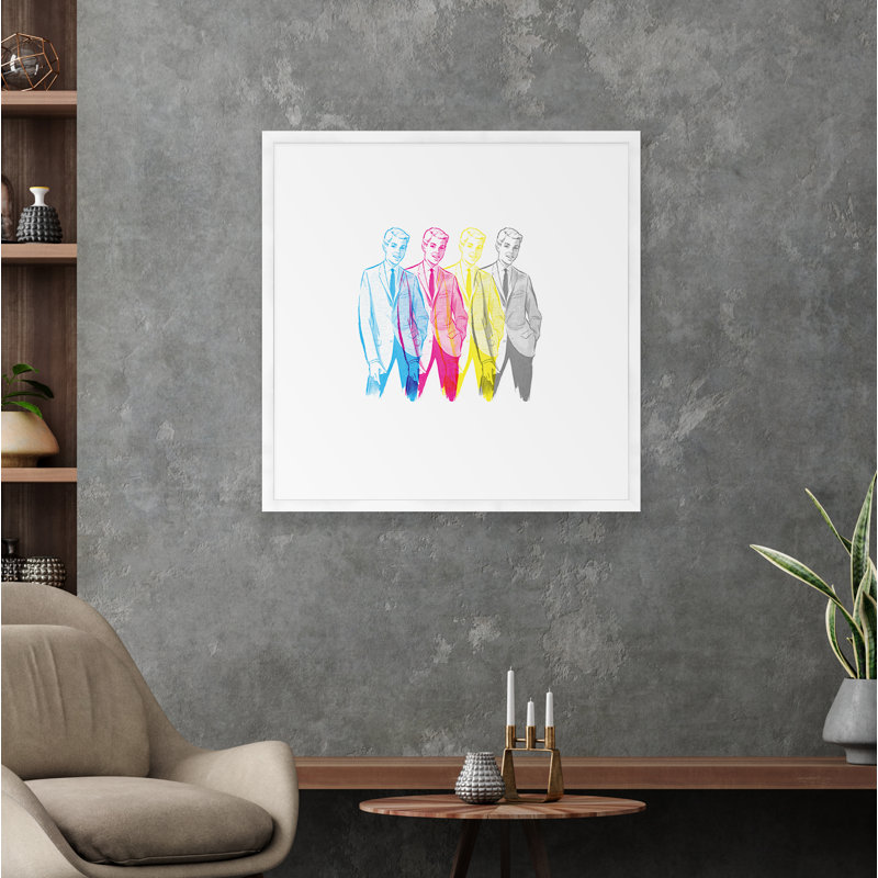 Four Suits - Reproduction de cadre photo, Blanc