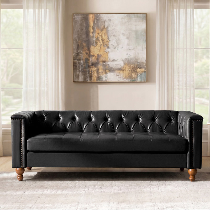Canapé Chesterfield Anselmo, Noir