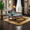European-style pastoral lounge chair Upholstered Chaise Lounge