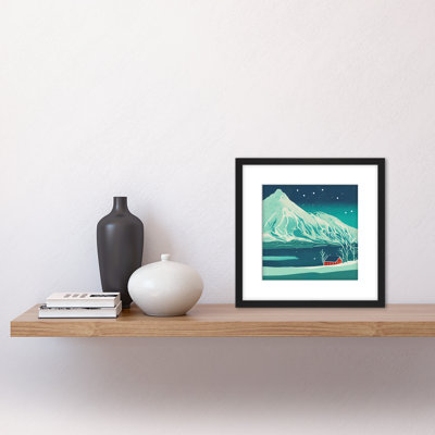 The Red House Norway Fjords Winter Hills - Single Picture Frame Print