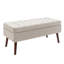 Banc de rangement en lin blanc cassé avec rangement pour chambre et rangement caché