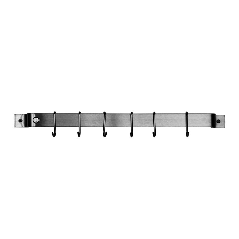 Handcrafted Easy Wall Mounted Pot Rack, 3" H x 30" W x 3" D, Stainless Steel