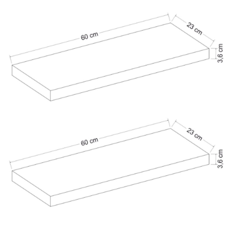 2 Piece Wood Floating Shelf