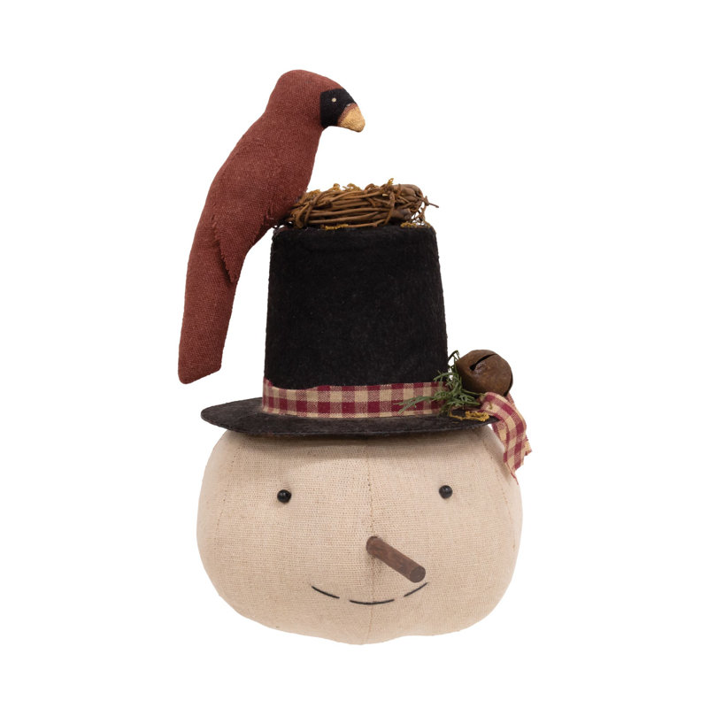 Stuffed Nesting Cardinal Top Hat Snowman Sitter