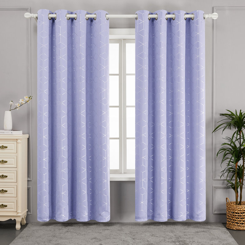 Bost Room Darkening Thermal Curtains, Width 132 x Drop 114 cm, Light Pruple