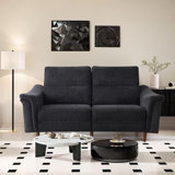 2/3 Seat Upholstered Modular Modern Sofa Chenille Curved Arm Couch Deep Seat High Back  with Removable Cushion and Wooden Legs, Oversized