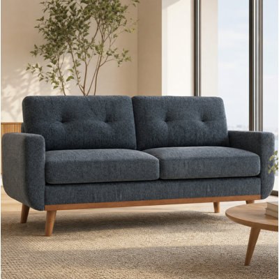 67.7" Wide Mid-Century Modern Upholstered Tufted Loveseat Sofa