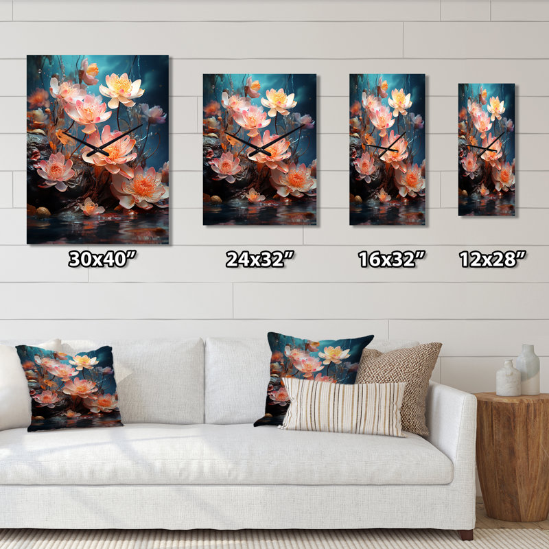 Irva - Horloge murale florale, H 40 po x l 30 po x P 1 po