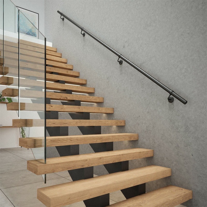 Matt Black Internal 3.6M Easy Fit Stainless Steel Staircase Handrail Kit