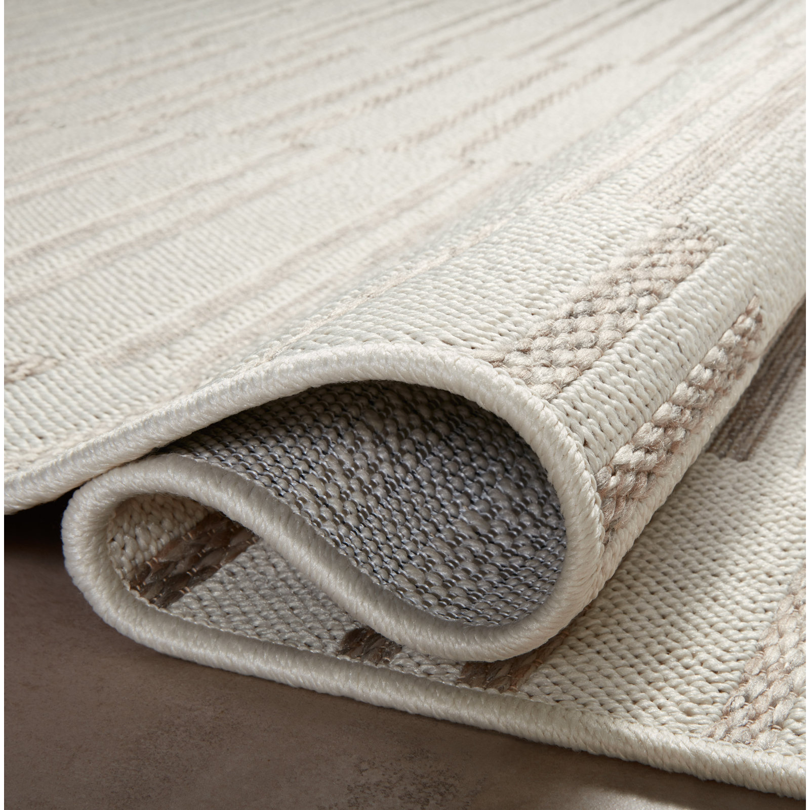 Malibu Brown/Beige Indoor / Outdoor Area Rug, Square 1'6"