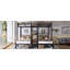 Lit superposé triple moderne en métal Quorin avec escaliers de rangement, tablettes et poste de travail intégré-126227847