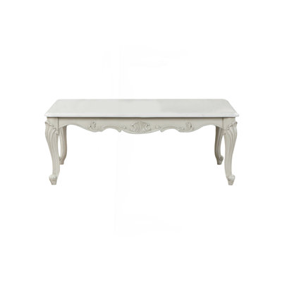 Traditional Style Coffee Table Made With Wood In Silver