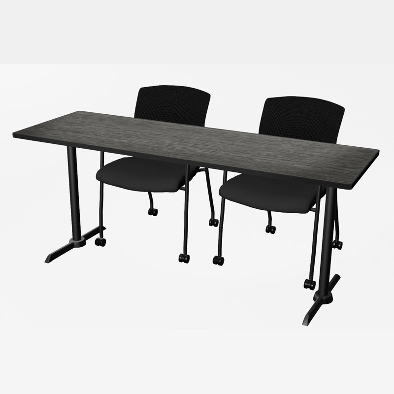 Base et table de formation Cain, Gris intense, Noir, H 29 po x L 72 po x l 24 po