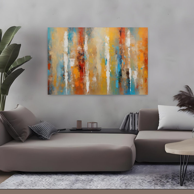 Sunfire, art mural abstrait contemporain, H 48 po x l 32 po