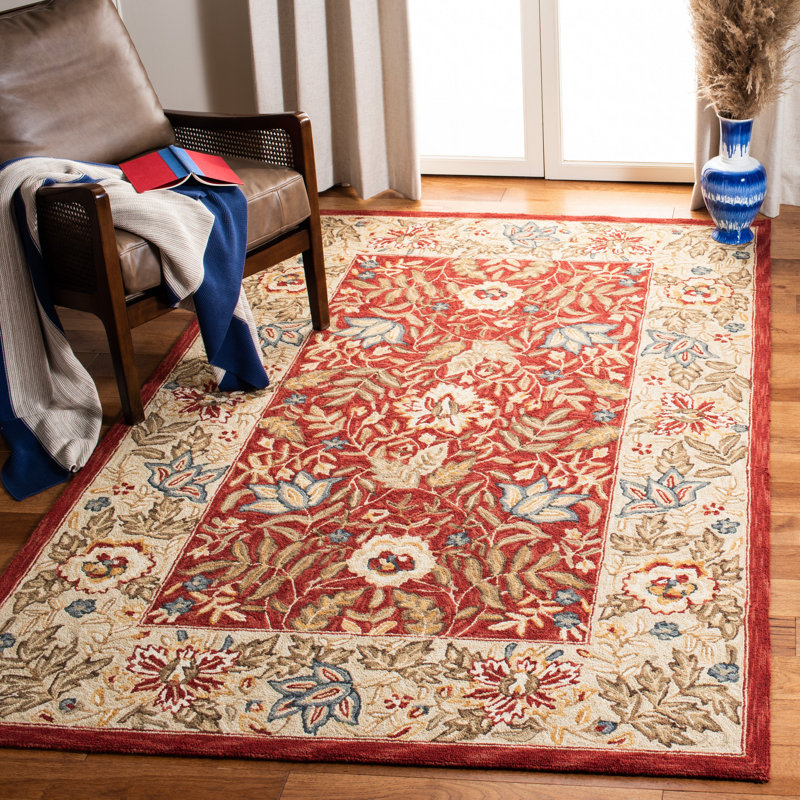 Brayton Hand-Hooked Wool Area Rug, Rectangle 5'3" x 8'3"