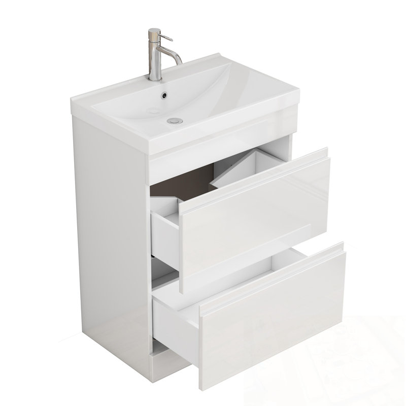 Ensemble de meuble-lavabo avec lavabo et 2 tiroirs