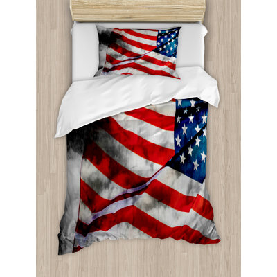 American Flag Polyester Striped Duvet Cover