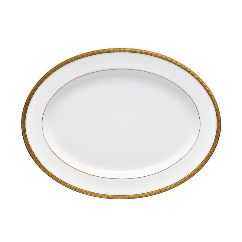 Noritake Charlotta Oval Platter, 1.5" H x 10" W x 14" D, Gold
