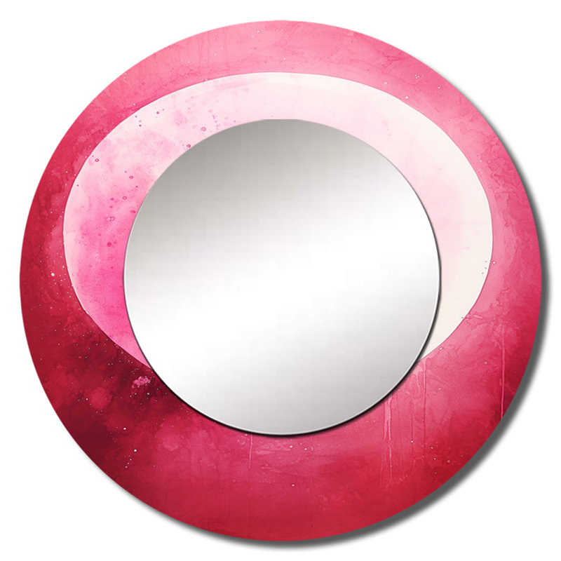 Magenta Mercury Solar System - notre grand système solaire, miroir mural rond unique, impression sur métal, 23 po x 23 po