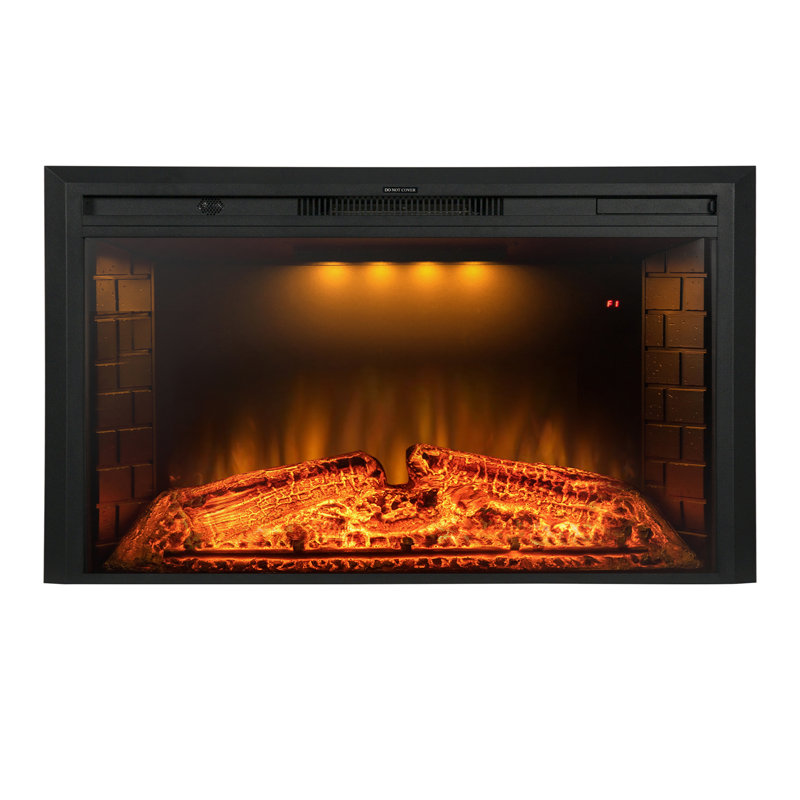 Colo Black Electric Fireplace Insert with 5100 BTU, 21" H x 36" W x 9" D