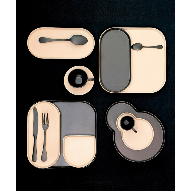 Vintage 20 - Piece Stainless Steel Flatware Set - Service for 4, Black Gold