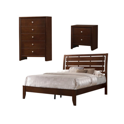 Ensemble de chambre à coucher avec commode 3 pièces Ardent