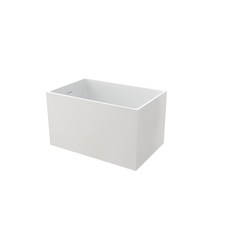 43" Acrylic Free Standing Bath Tubs Modern White Soaker Tub, Gloss White