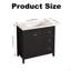 Meuble-lavabo moderne avec lavabo 35,5 po, armoire de rangement avec portes à fermeture douce et 3 tiroirs