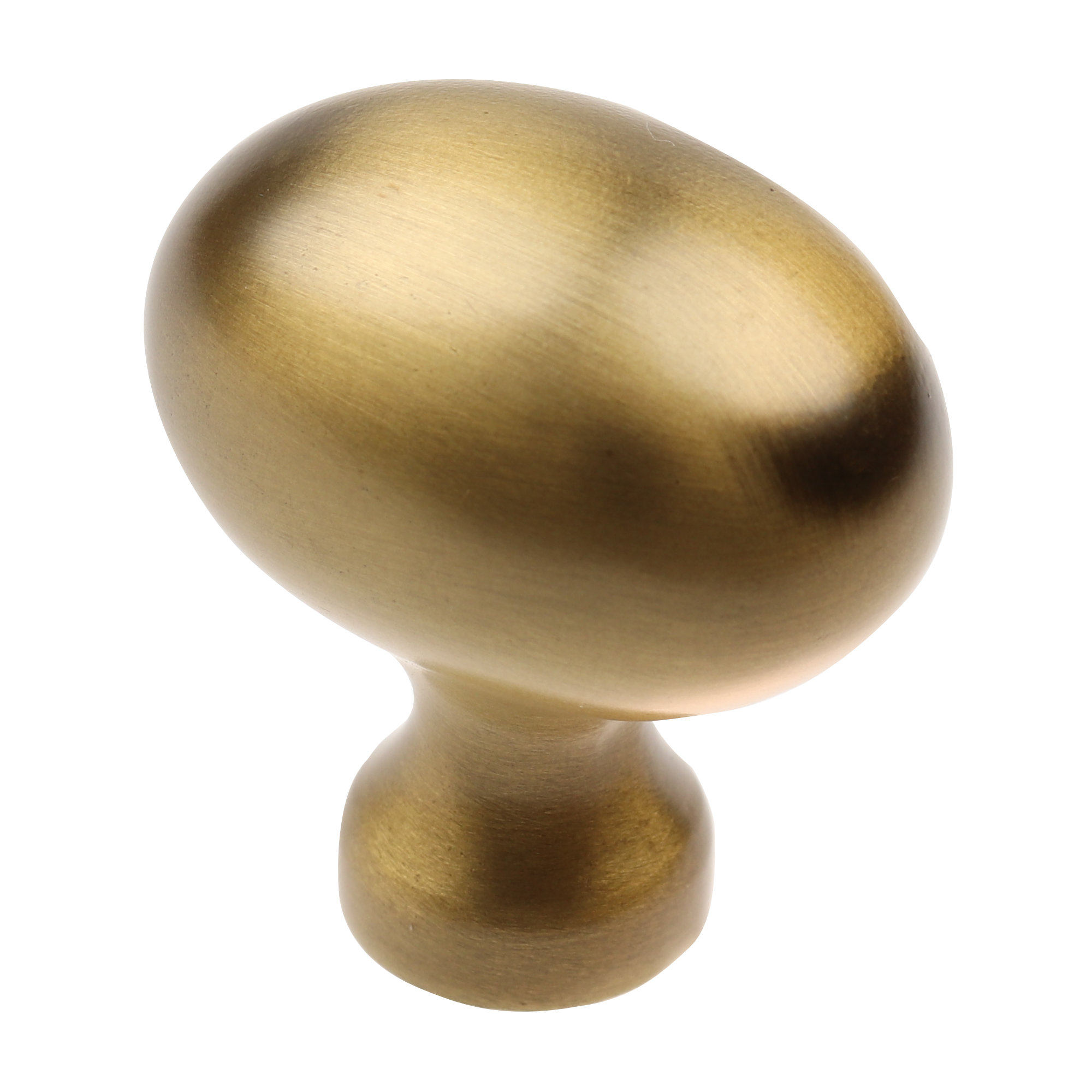 Classic 1 1/8" Length Oval Knob, Satin Gold