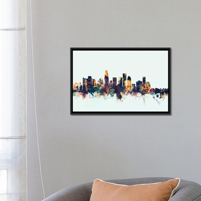 Skyline Series: Los Angeles, Californie, États-Unis, impression sur toile tendue en bleu