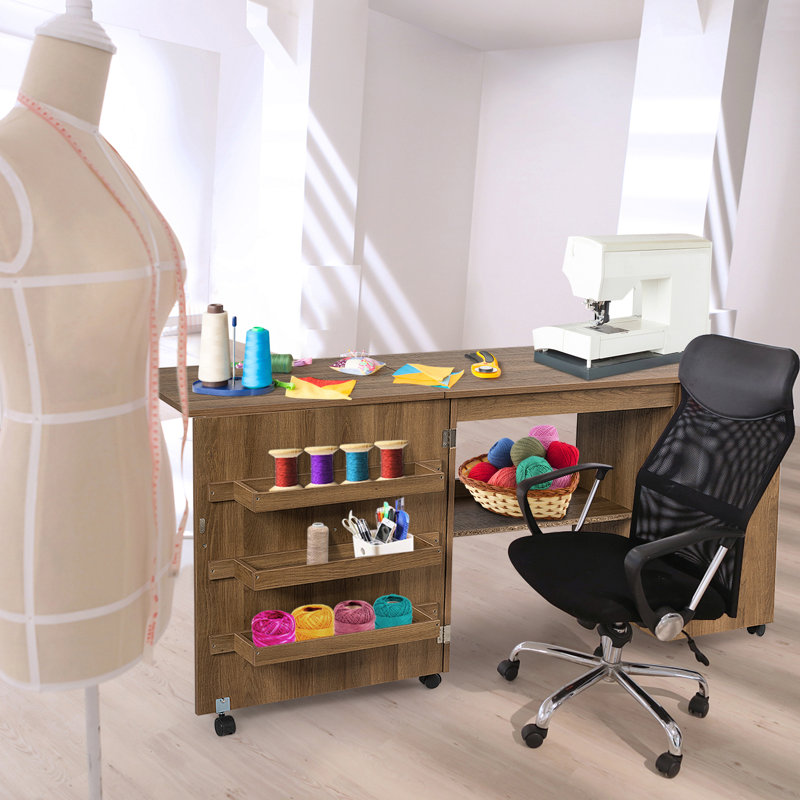 MDF Armoire Desk, Natural
