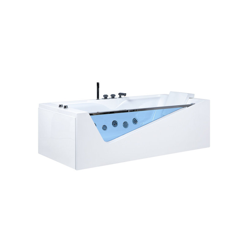 Iveta 1800mm x 900mm Corner Whirlpool Acrylic Bathtub with Tap