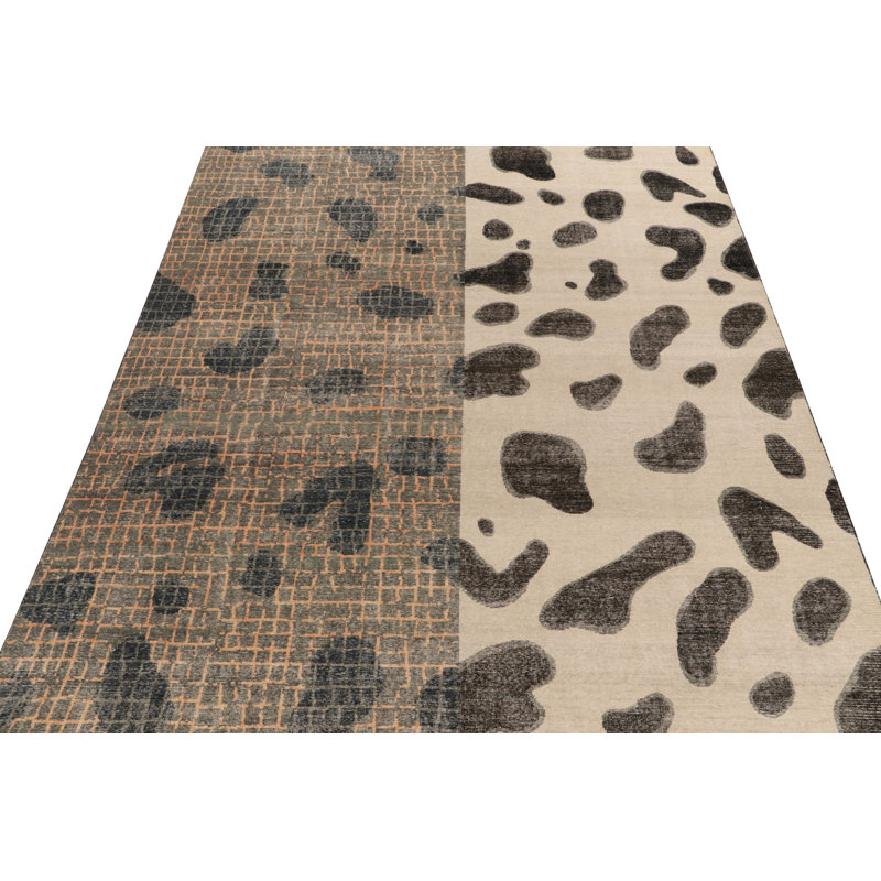 Distressed Homage Wool Abstract Area Rug, Rectangle 12' x 18'