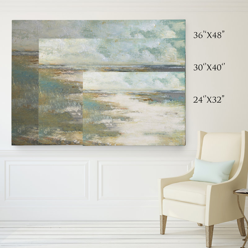 « misty coast », reproduction d’art sur toile tendue, H 36 po x l 48 po x p 1,5 po