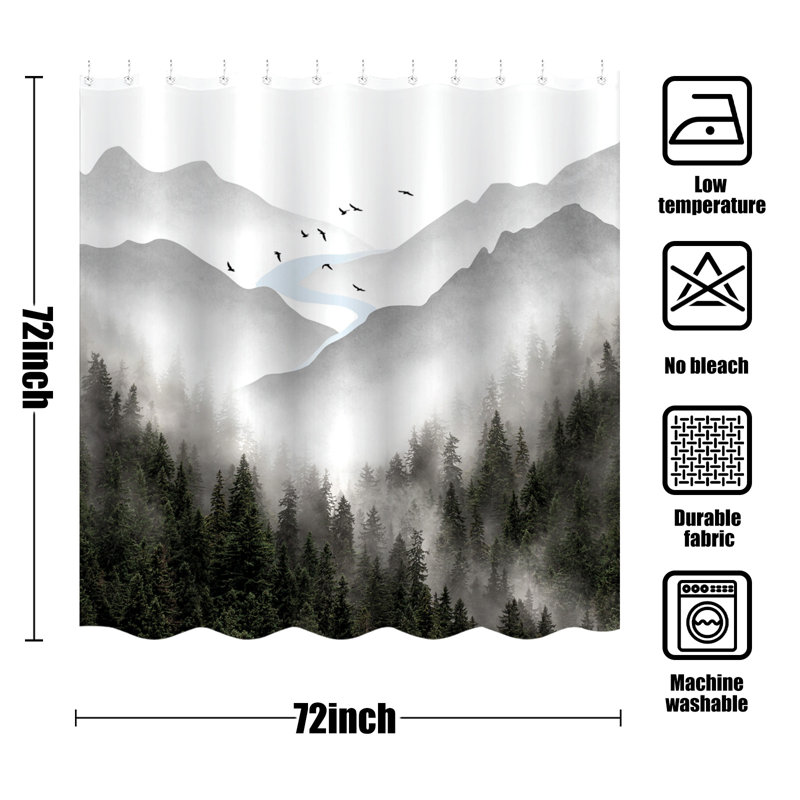 Ensemble de rideau de douche Misty Mountain