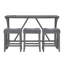 Table de bar et chaise de 59 pouces avec prises de courant alternatif, 3 chaises rembourrées en lin, pour le salon - Stable, facile à nettoyer, salle à manger avec charge intégrée de 59 po, structure Scratch 4 pièces
