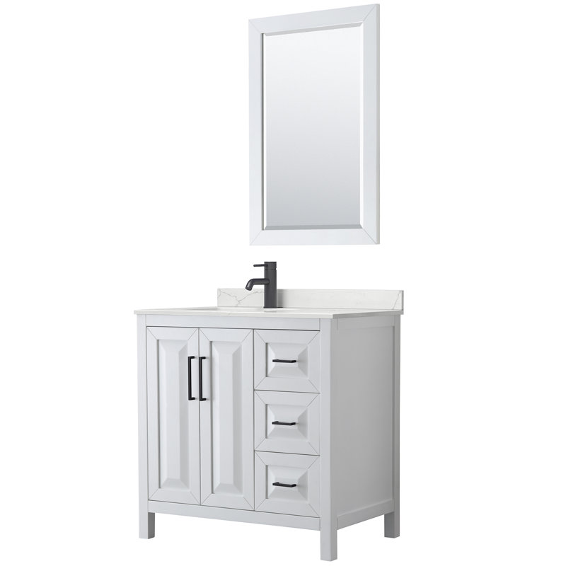 Daria 36'' W Single Vanity, Giotto Quartz, Brown, Polished Chrome