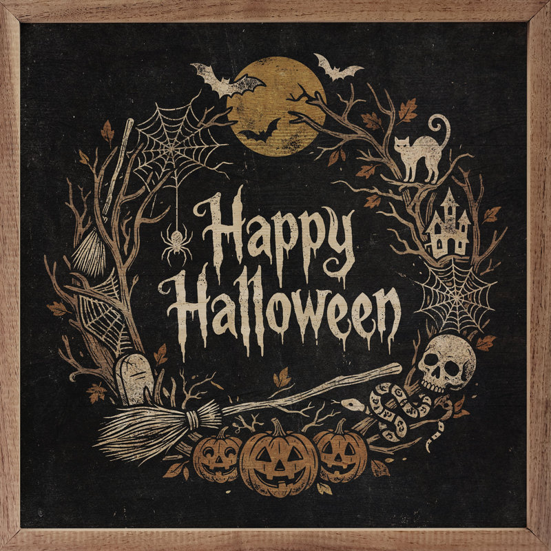 Couronne de joyeux Halloween, H 4 po x l 4 po